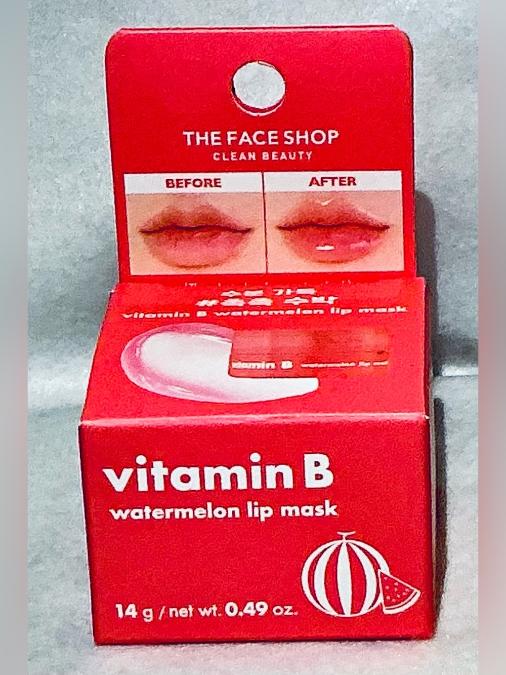 The Face Shop Vitamin B Watermelon Lip Mask — Red Hydrating Lip Treatment